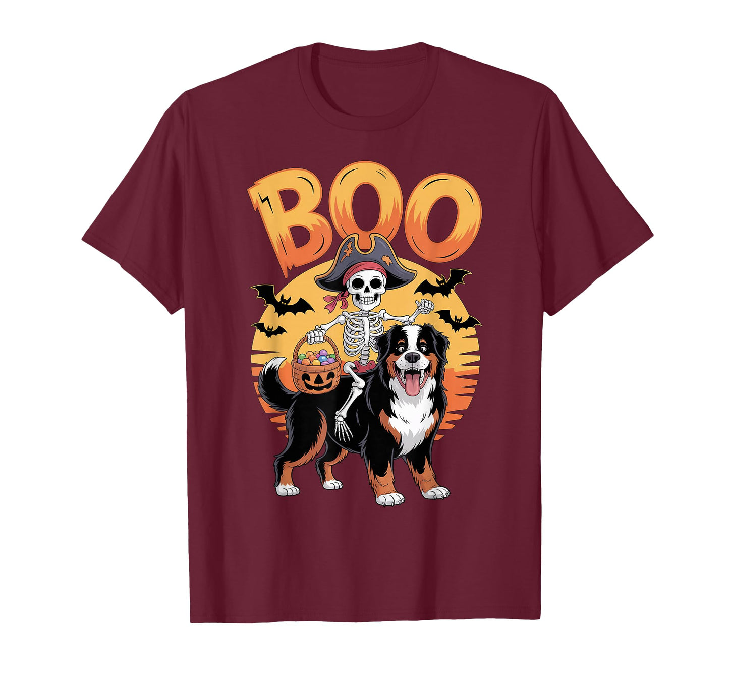 Spooky Bernese Costume on Boo Bernese Mountain Dog Halloween T-Shirt