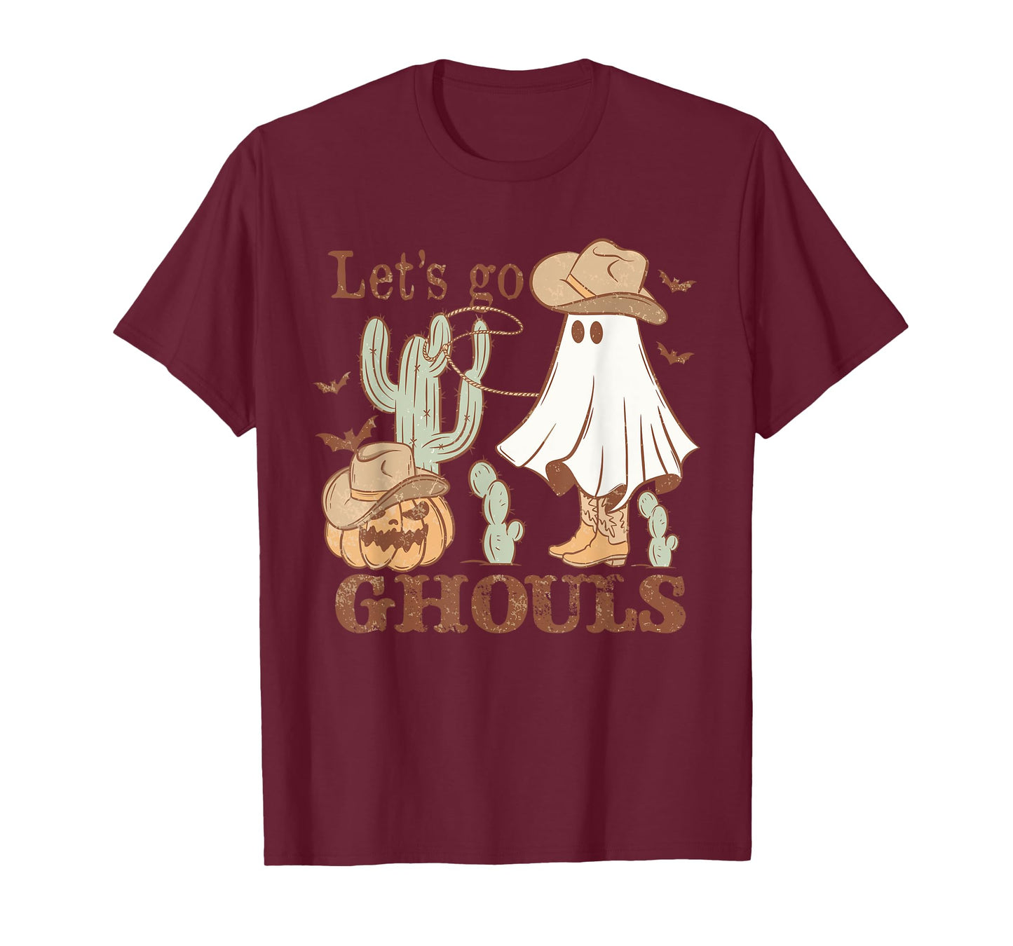 Let´s go Ghoul Ghost Cowboy Hat Lasso Rodeo Halloween T-Shirt