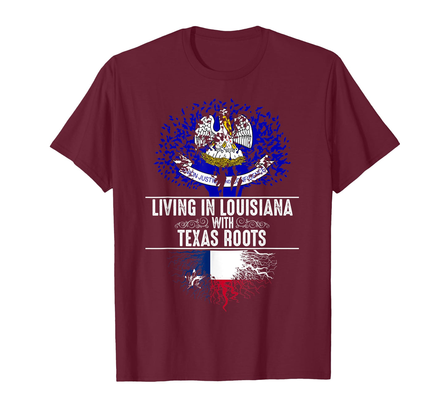 Louisiana Home Texas Roots State Tree Flag Love Gift T-Shirt