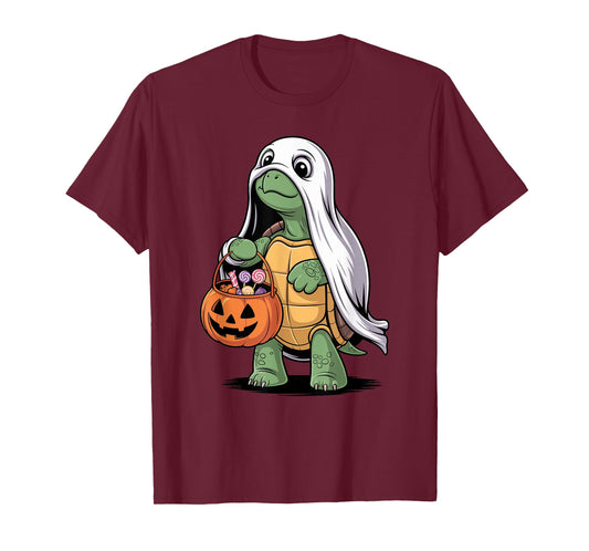 Halloween Sea Turtle Ghost Pumpkin Trick Or Treat Candies T-Shirt
