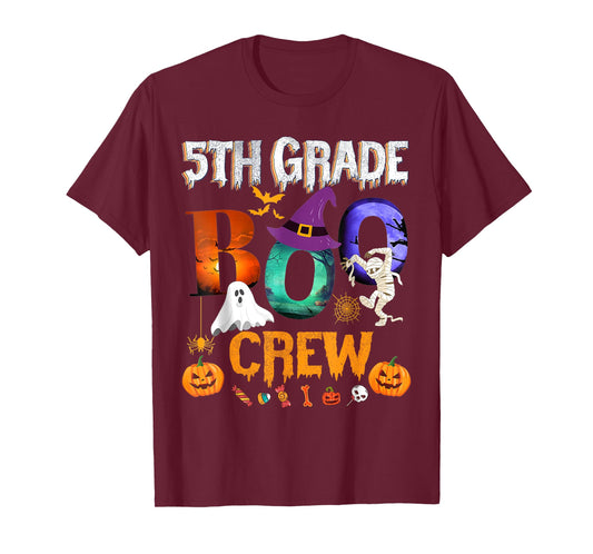 5th Grade Boo Crew Teacher Student Funny Halloween Costume T-Shirt for Men Women Kids