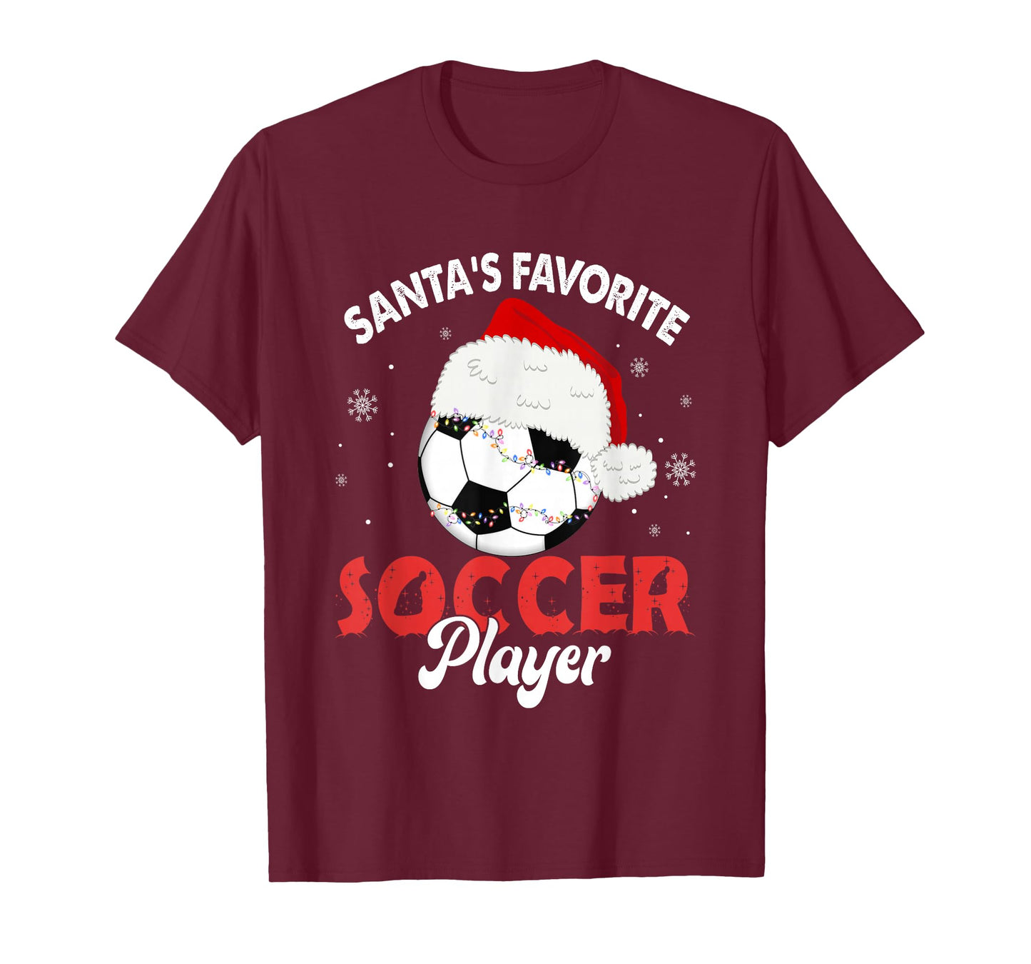 Santa's Favorite Soccer Player Christmas Pajamas Men Boys T-Shirt