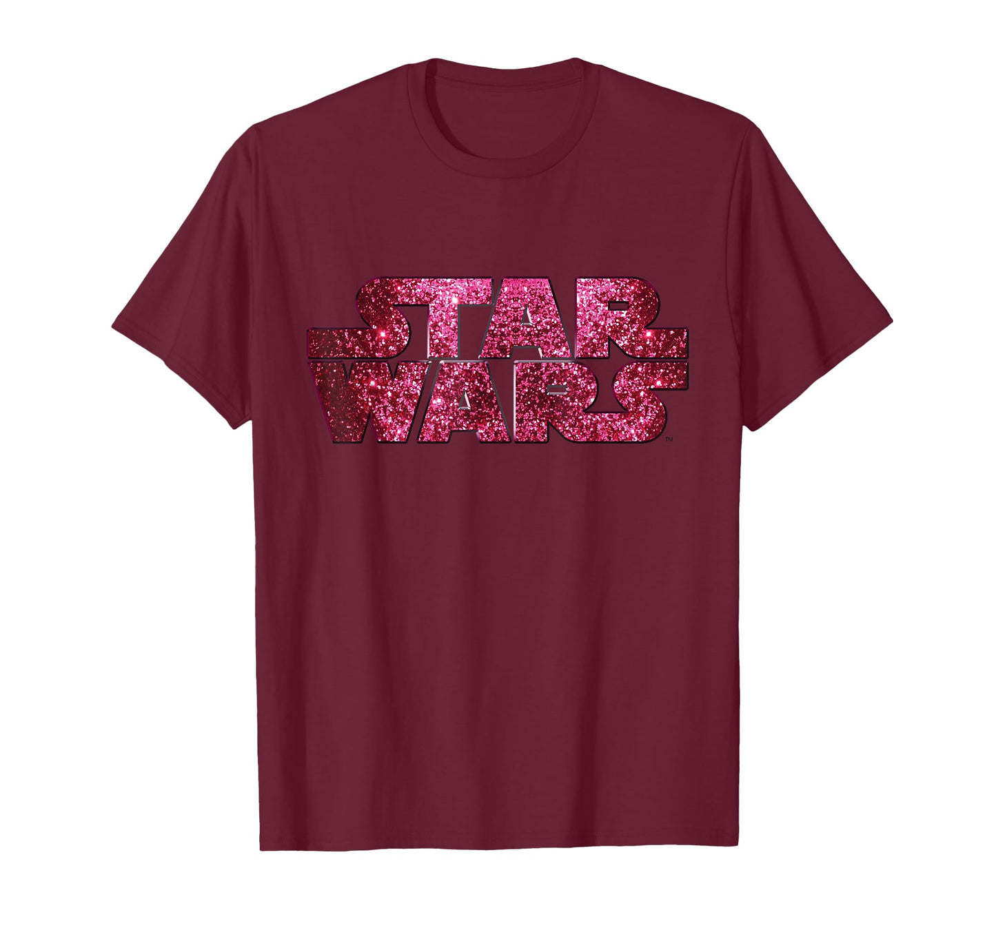 Star Wars Pink Logo Faux-Glitter Print T-Shirt T-Shirt