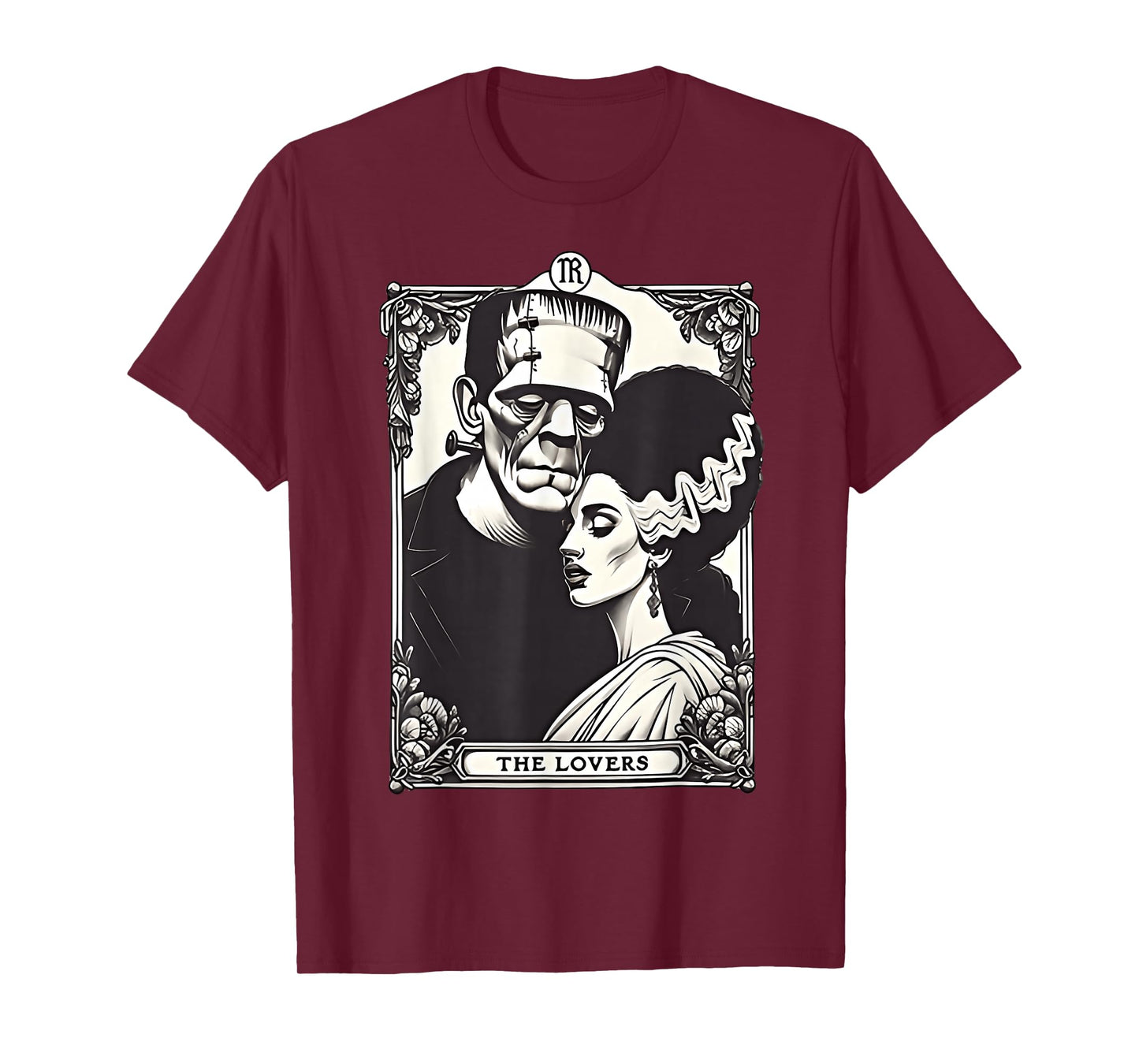 The Monster Frankenstein and Bride The Lovers Tarot Card T-Shirt