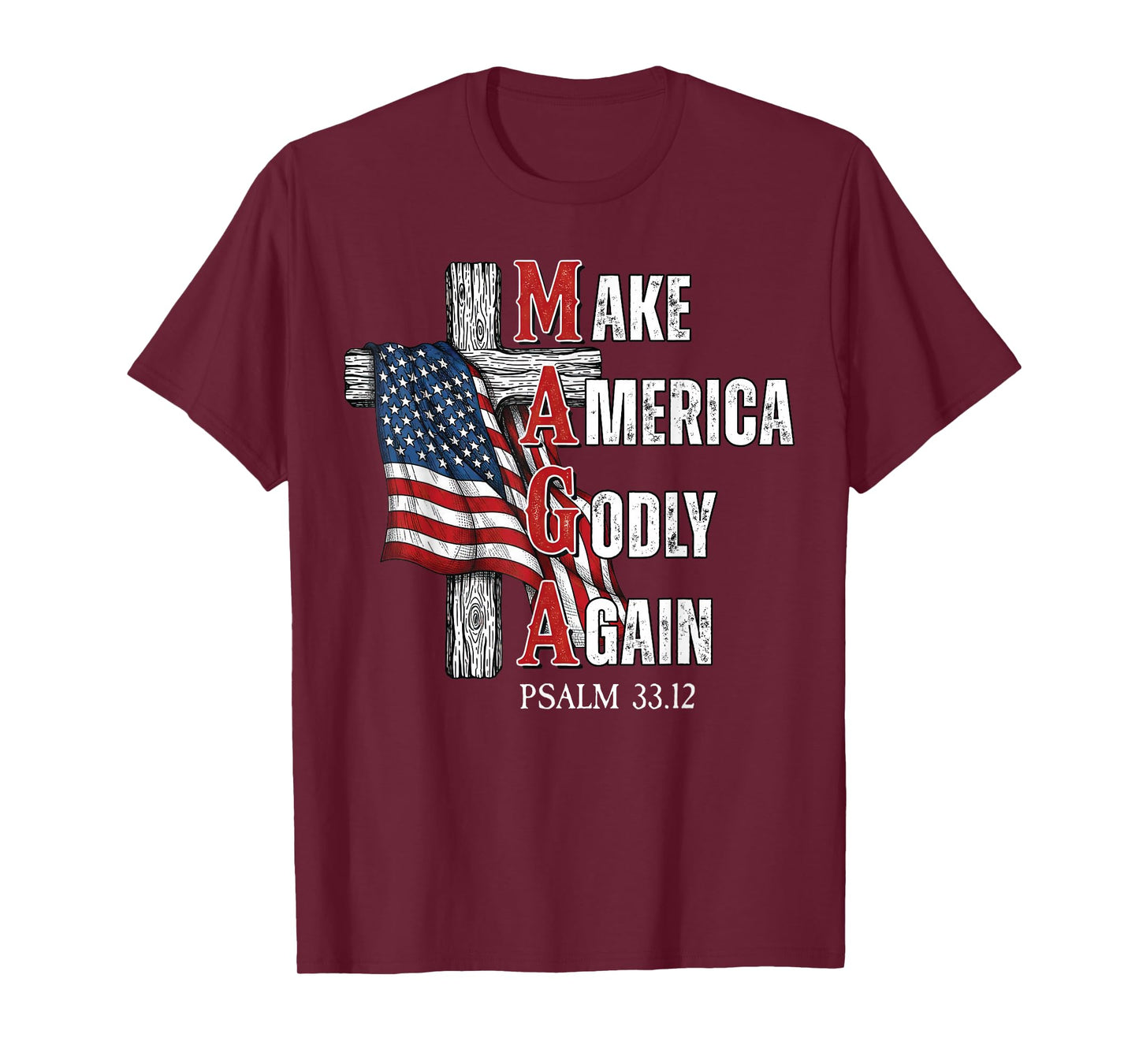 Jesus Make America Godly Again American Patriot Christian T-Shirt