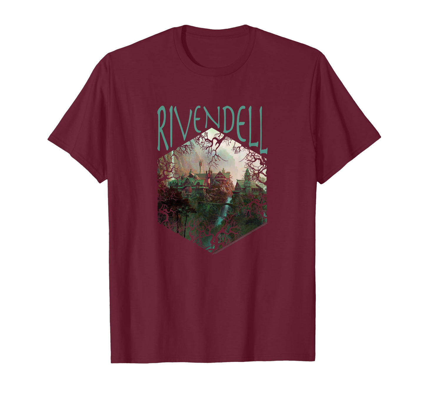 Lord of The Rings Rivendell Picture Hexagon T-Shirt