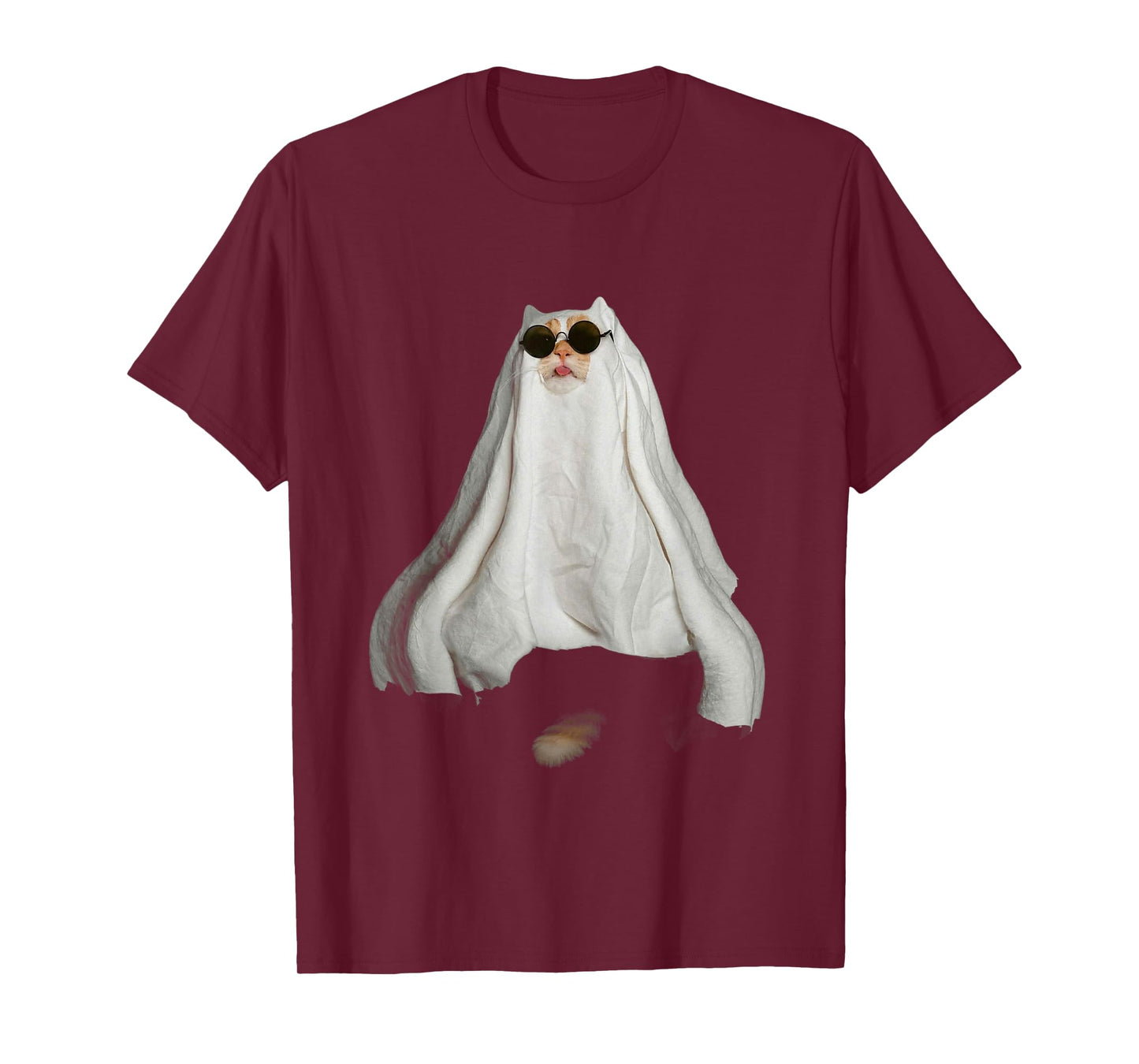 Ghost Cat Meme Funny Halloween Men Women Kids T-Shirt