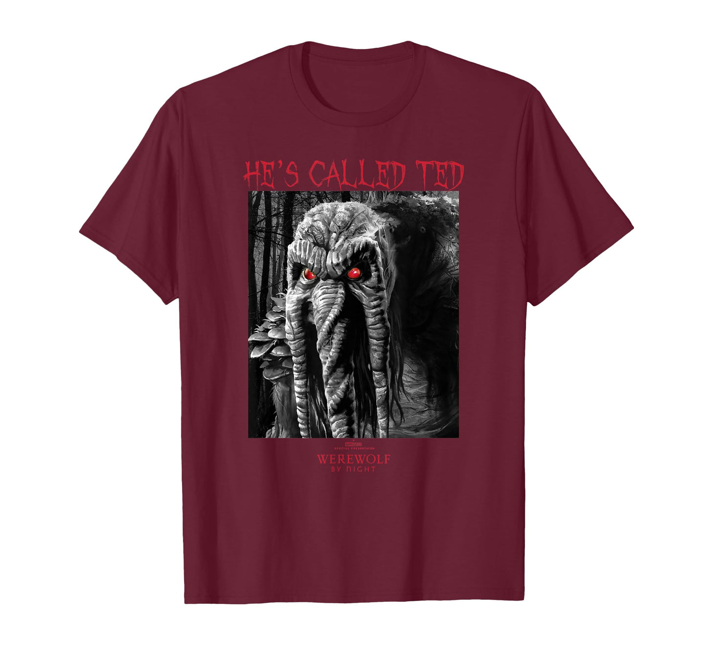 Marvel Werewolf by Night Man-Thing Hes Called Ted Portrait T-Shirt