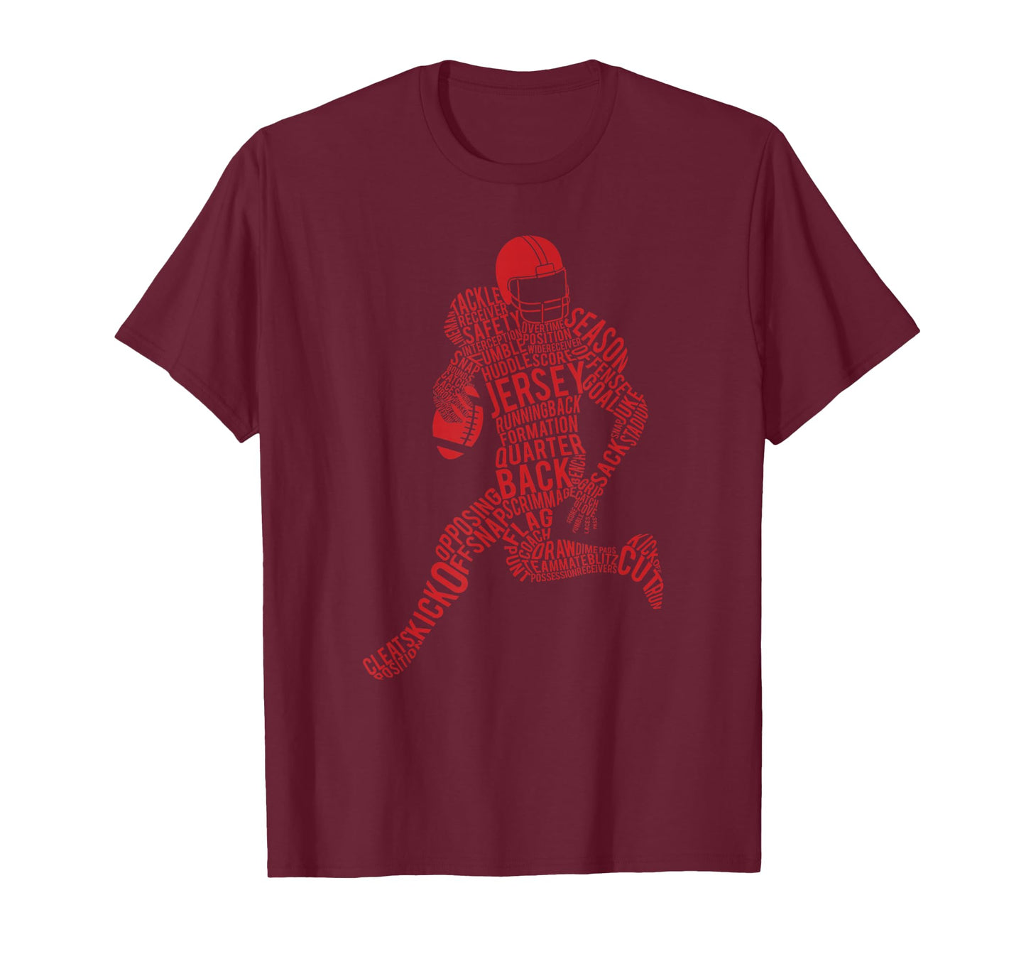 Football Player Typography T-Shirt