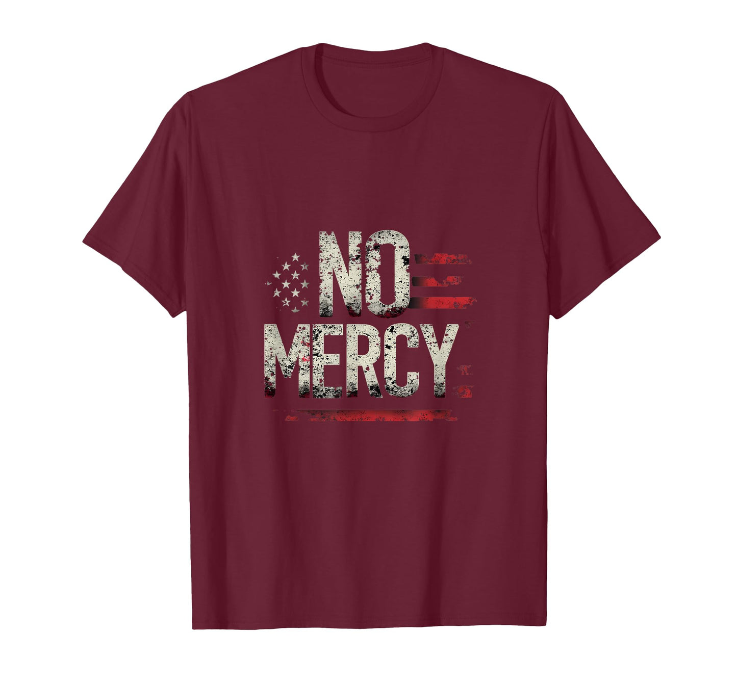 No Mercy American Flag Distressed Style T-Shirt
