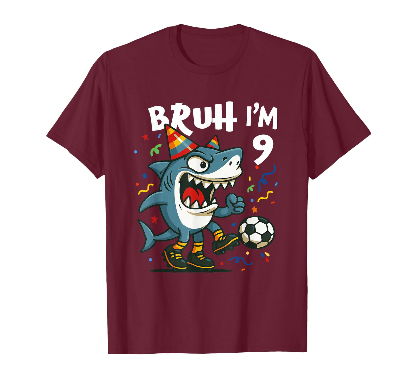 Tralalero Tralala Italian Brainrot Soccer 9th Birthday T-Shirt