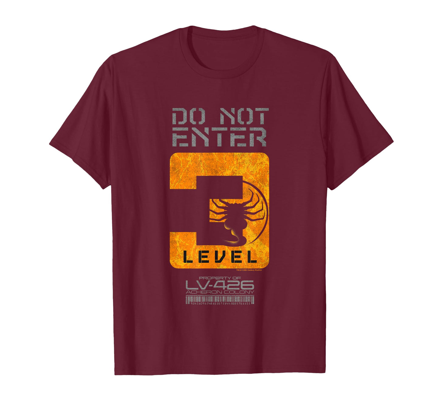 Aliens Do Not Enter Level 3 Face Hugger Silhouette Poster T-Shirt