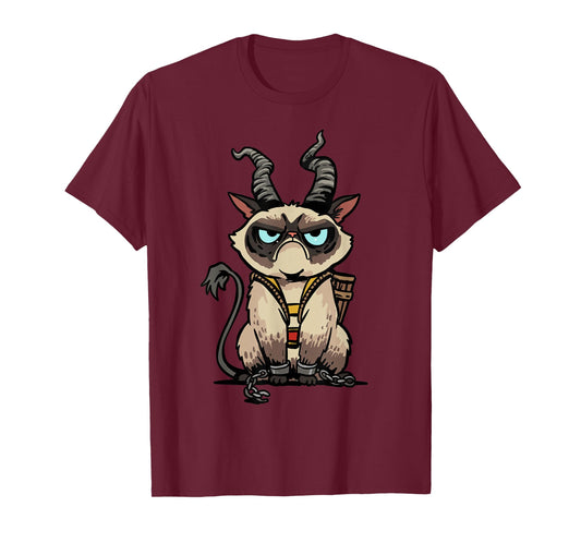 Krampus Cat Christmas Evil Monster Jolly Kitten Creepy Xmas T-Shirt