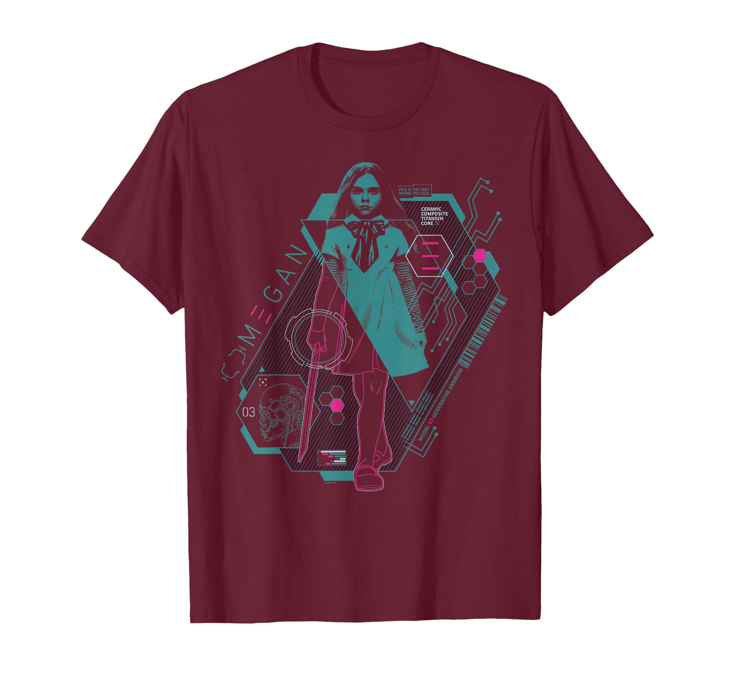 M3GAN This is The Part Where You Run Neon Schematics T-Shirt