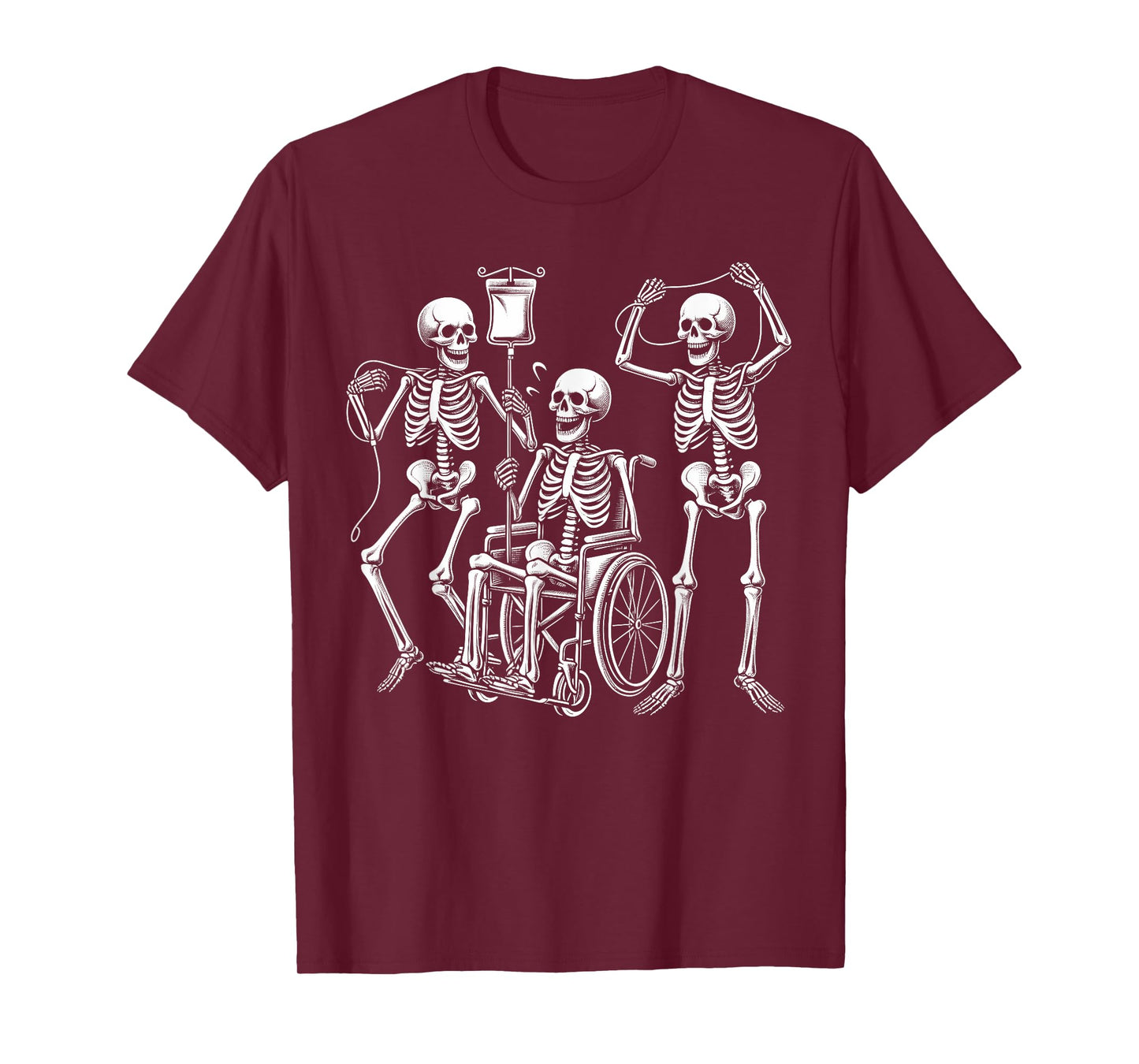 Nurse Skeletons Funny Halloween Hospital Healthcare Crew T-Shirt