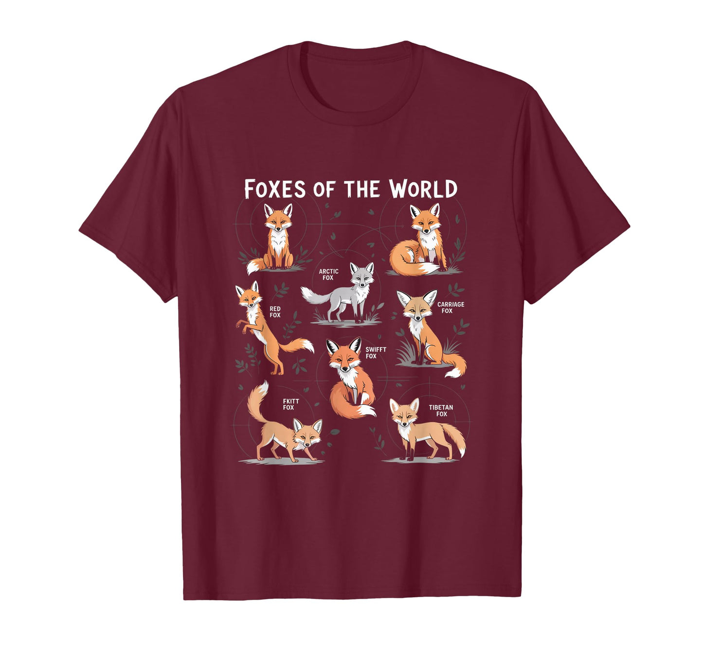 Foxes Of The World Funny Animal girl and men T-Shirt