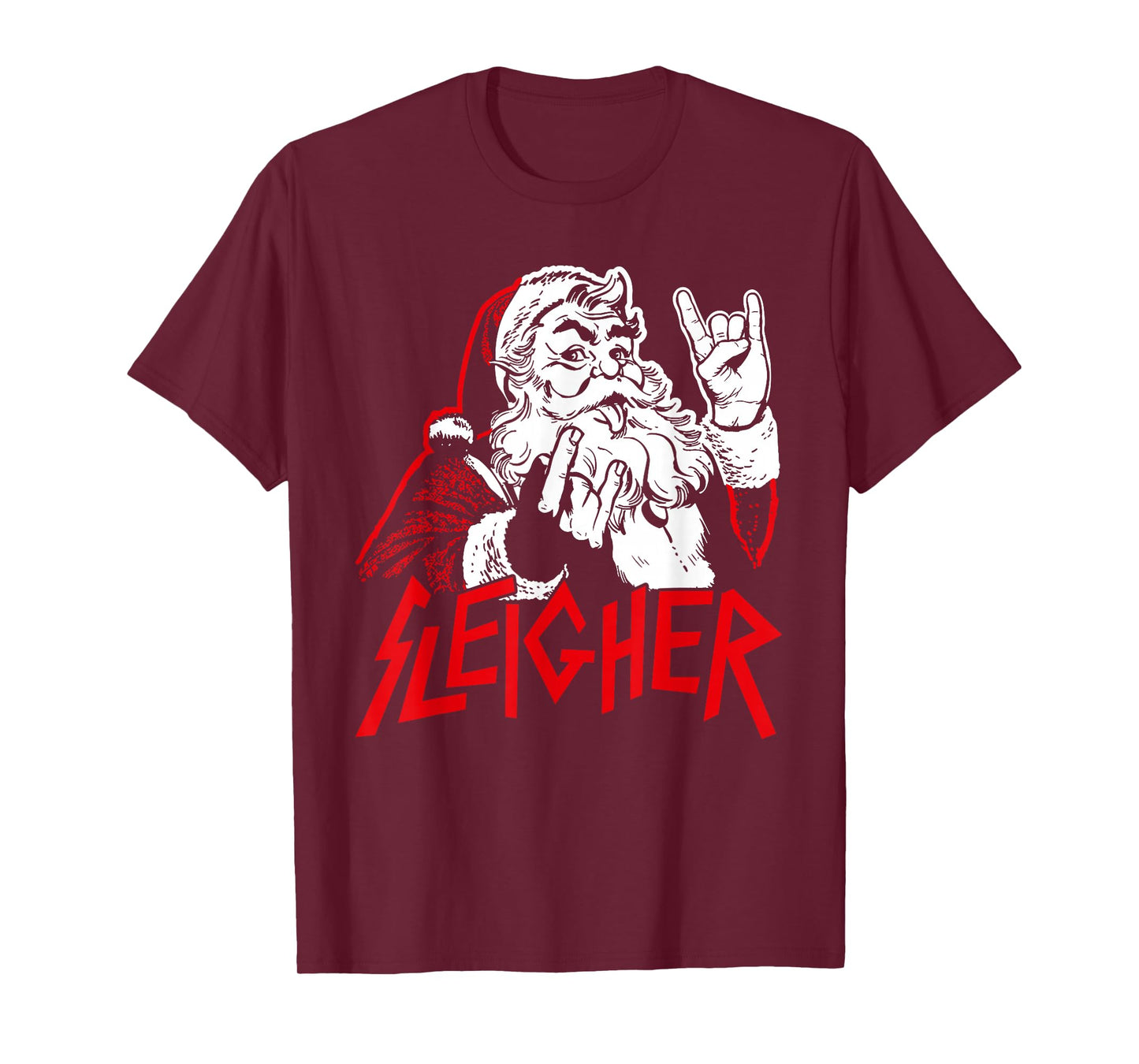 Christmas Sleigher Santa Rock Xmas Rocker Men Women Kids Boy T-Shirt