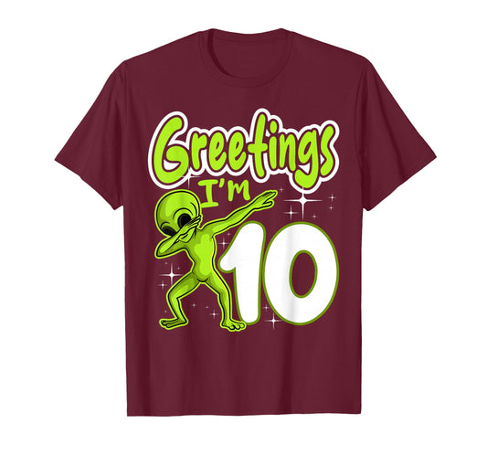 Alien 10th Birthday Dubbing Party Space Galaxy Traveler UFO T-Shirt