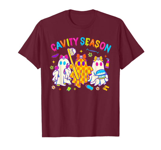Cavity Season Funny Halloween Ghost Cute Spooky Tee T-Shirt
