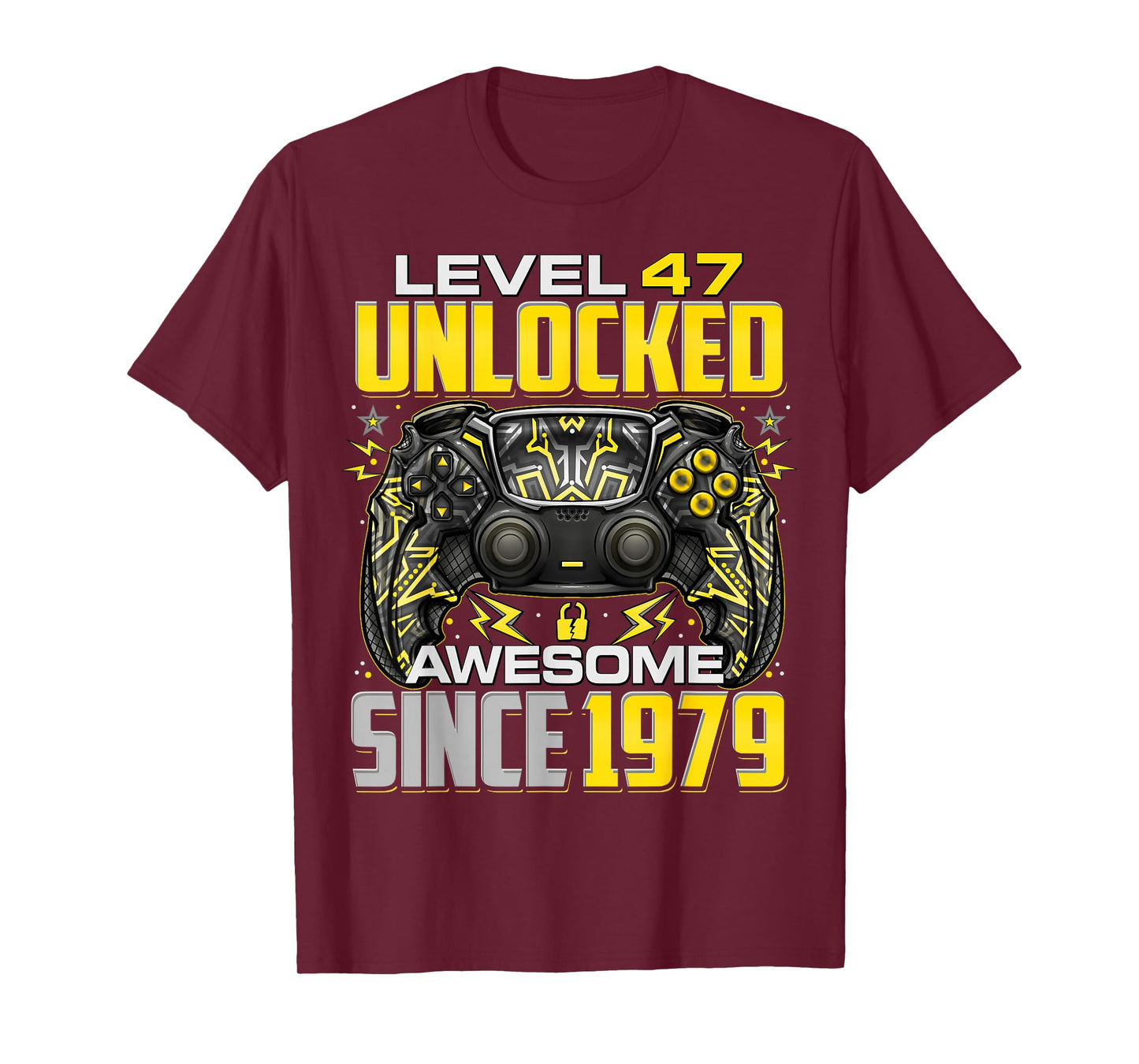Level 47 Unlocked Awesome Since 1979 47th Birthday Gaming T-Shirt