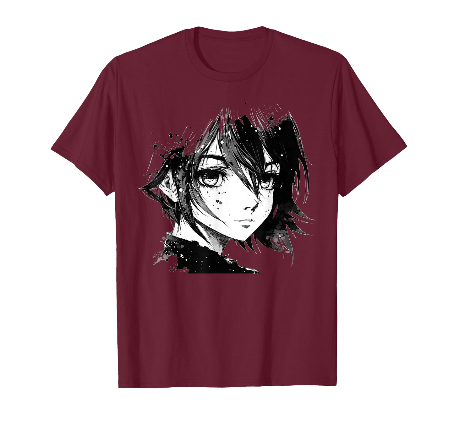Anime Girl Anime Eyes Ink Art Sketch Drawing for Girls Teens T-Shirt