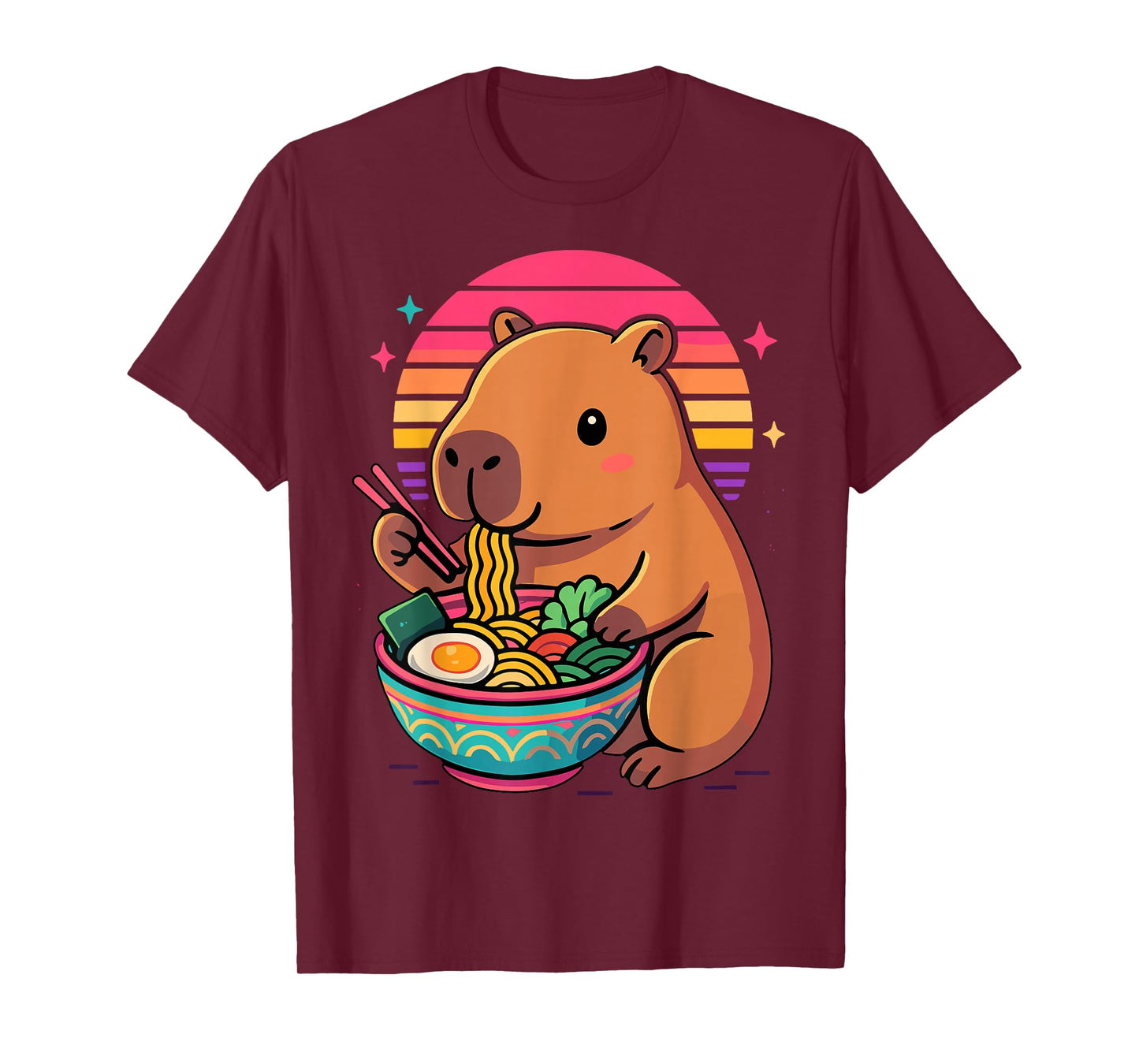 Anime Capybara Eating Ramen T-Shirt