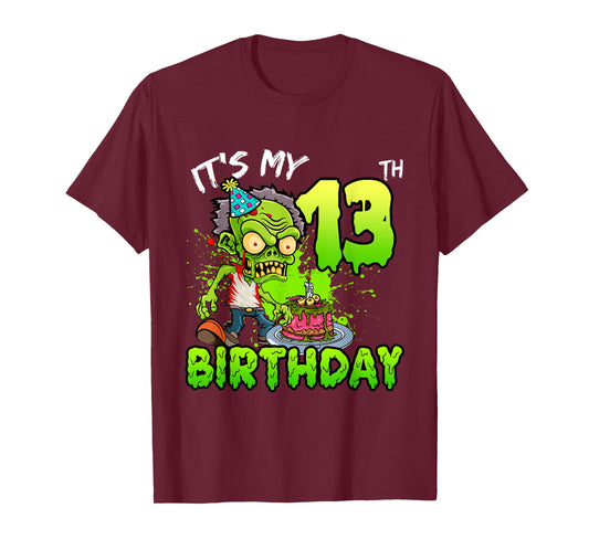 It's My 13th Birthday Zombie Lover 13 Year Old Boys Girls T-Shirt