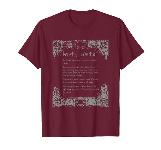 Death Note How to Use Notebook Anime T-Shirt