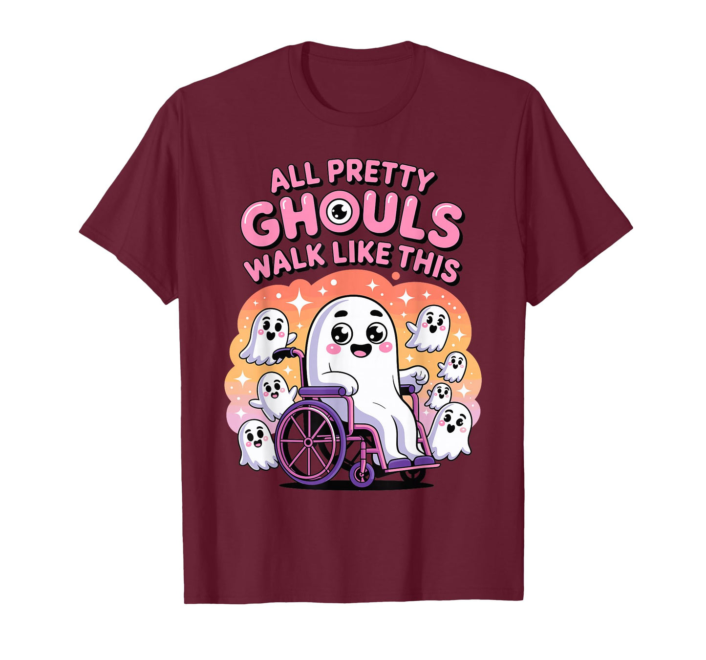 Halloween Wheelchair Costume Handicap Joke Ghouls Walk Like T-Shirt