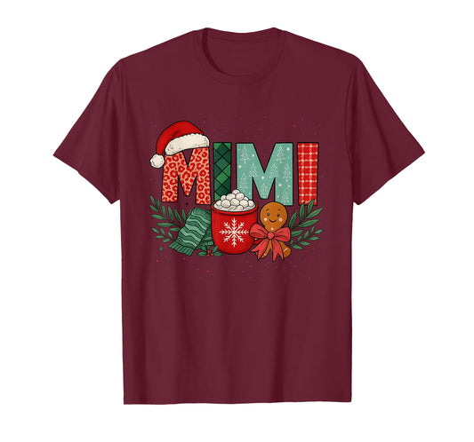 Mimi Christmas Hot Cocoa Gingerbread Holiday Grandma T-Shirt