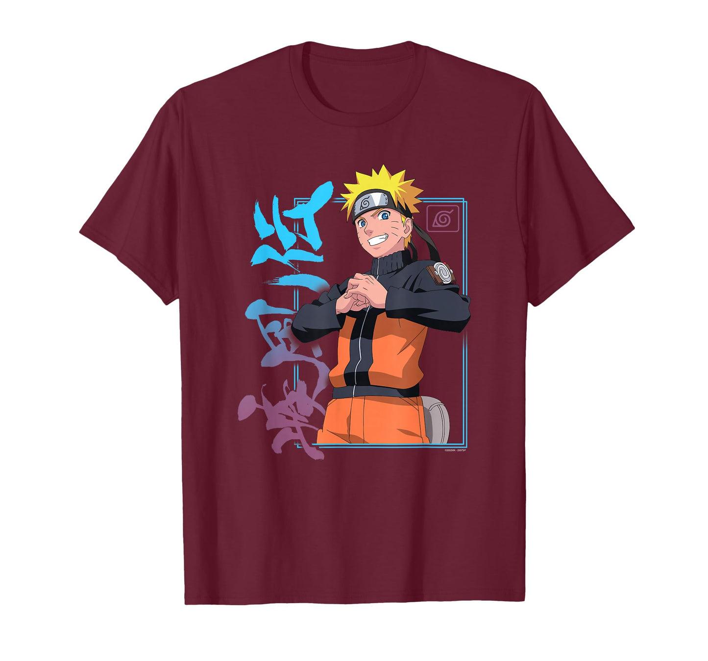 Naruto Shippuden Naruto Kanji Frame Colorful Anime T-Shirt