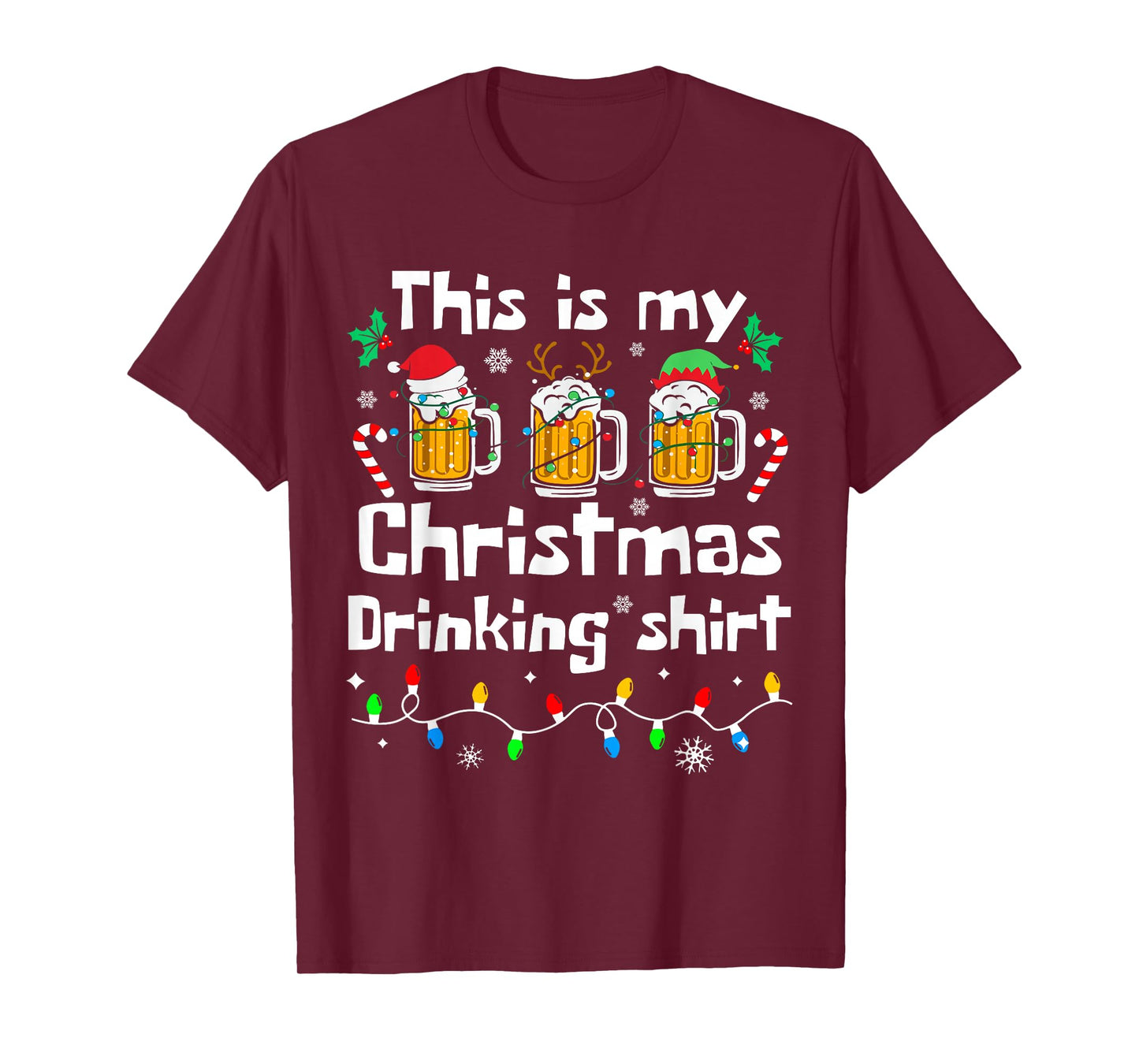 This is My Christmas Beer Drinking Funny Party Xmas Gifts T-Shirt