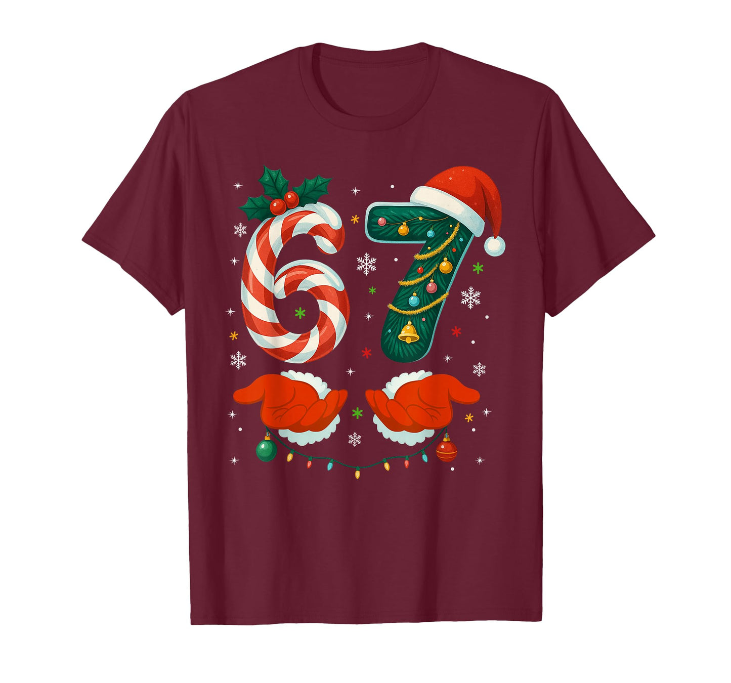 67 Six Seven 6 7 Meme Xmas Custome Couple Christmas Matching T-Shirt