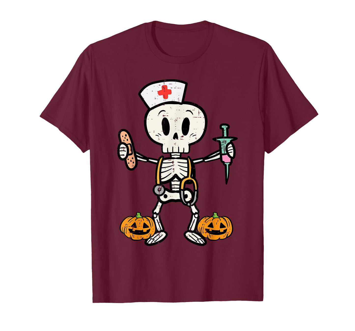 Halloween Nicu Nurse Skeleton Scrub Top Costume Women Men T-Shirt