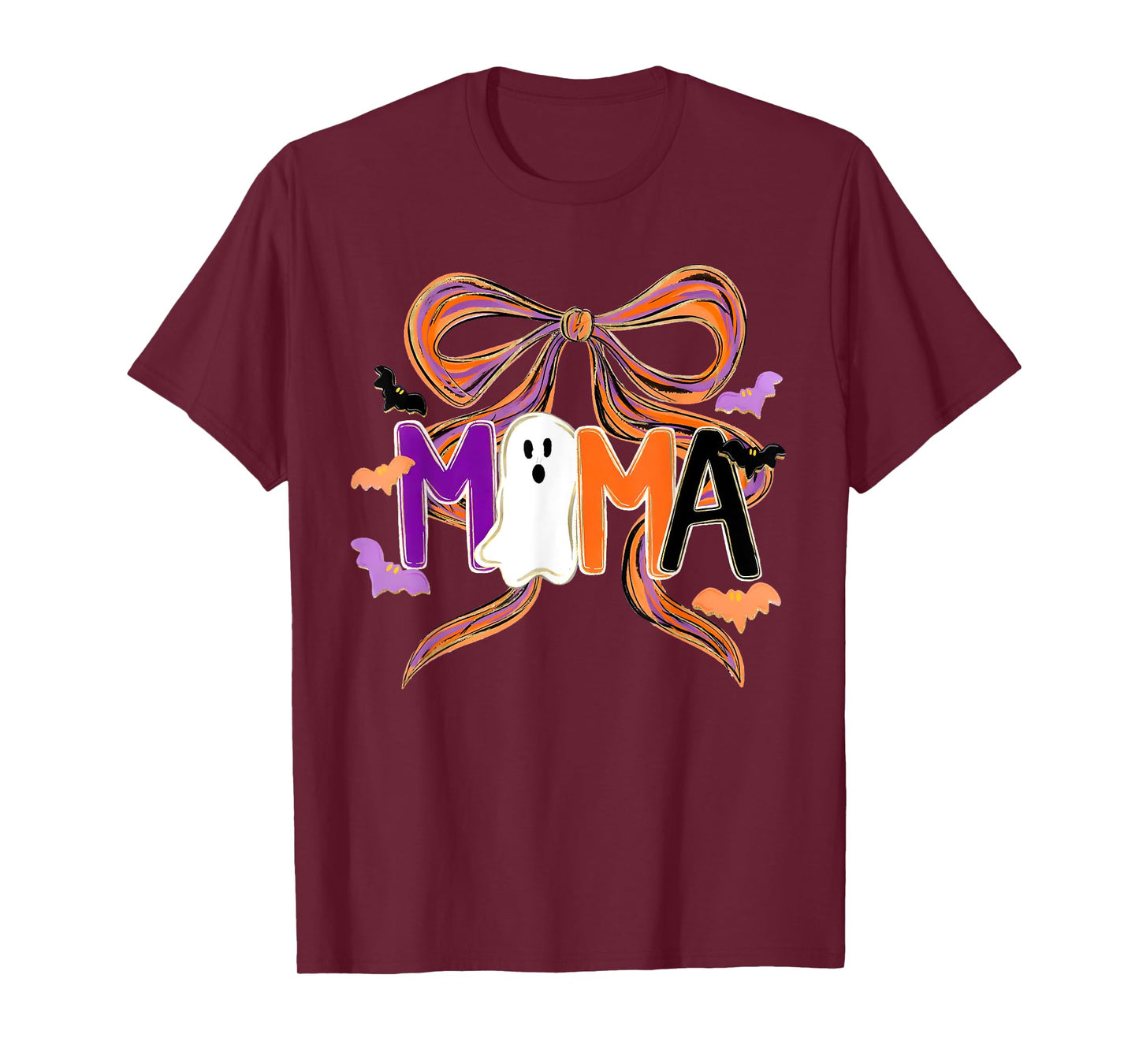 Mama Coquette Bow Funny Ghost Happy Halloween Spooky Season T-Shirt