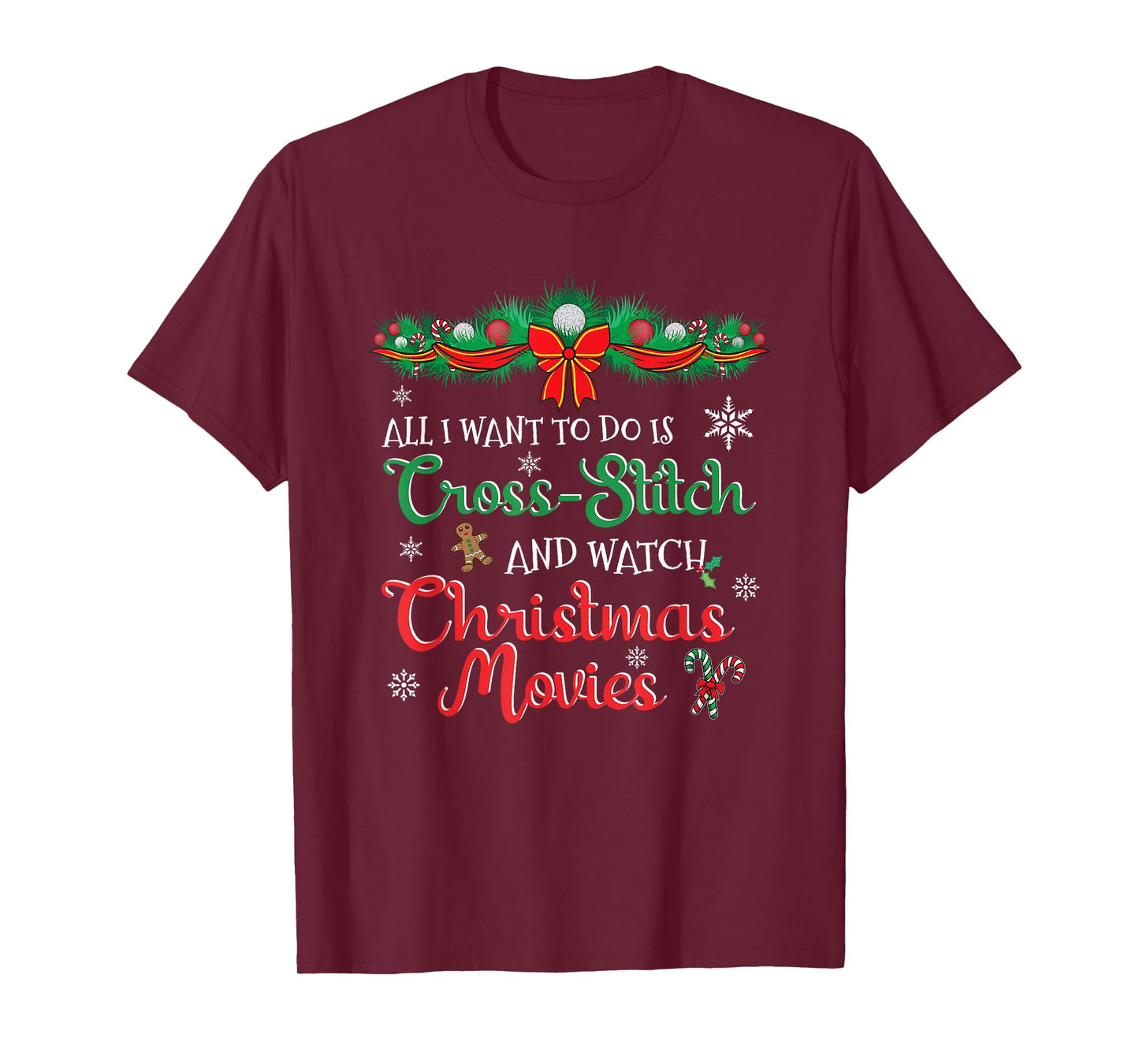 Funny Christmas Movie for Cross-Stitch Lovers T-Shirt