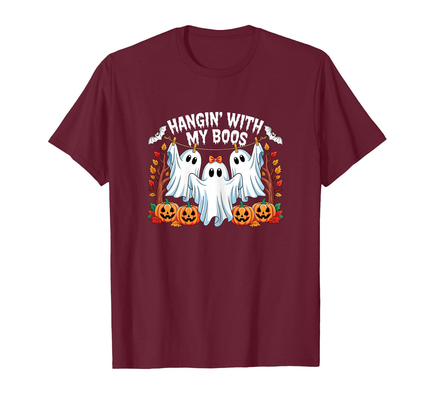 Funny Retro Hanging with My Boos Ghosts Halloween Autumn T-Shirt