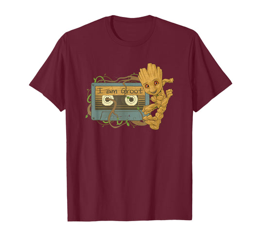 Marvel Guardians of The Galaxy I Am Groot Mixtape T-Shirt Small