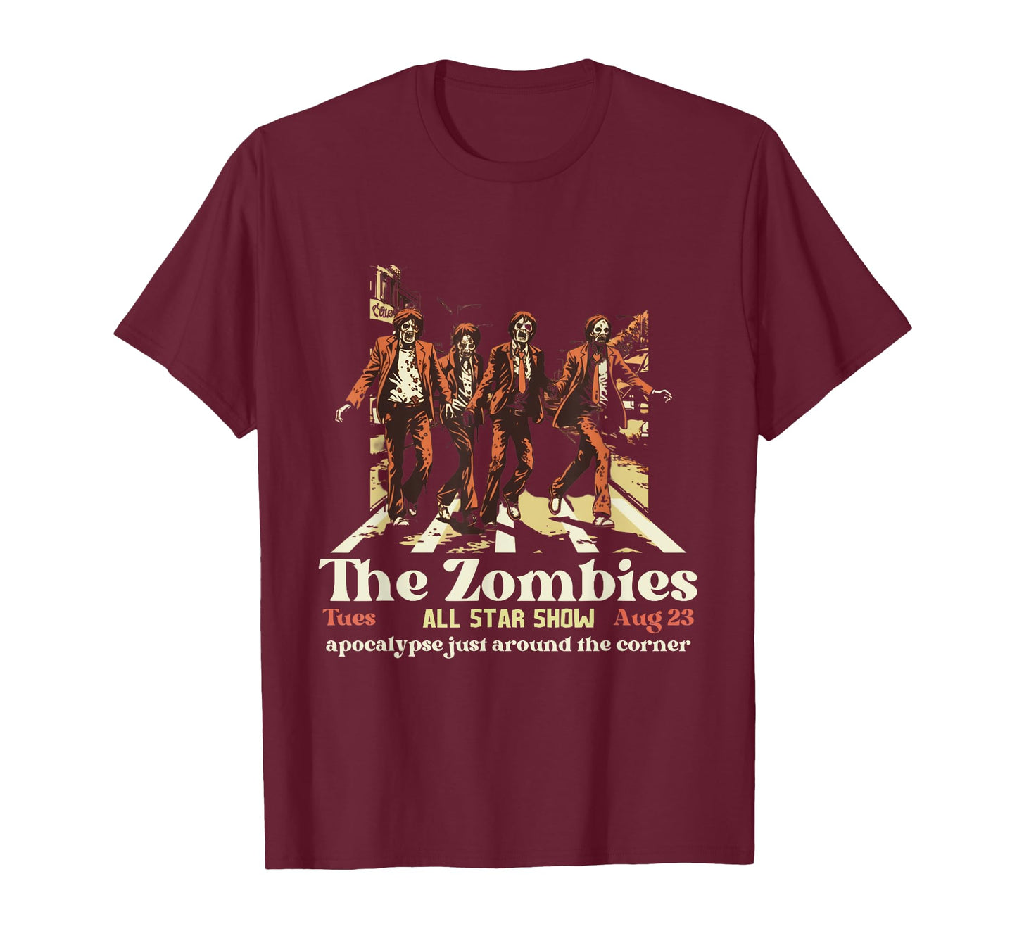 Retro The Zombies Band Concert Poster Abbey Road Show T-Shirt