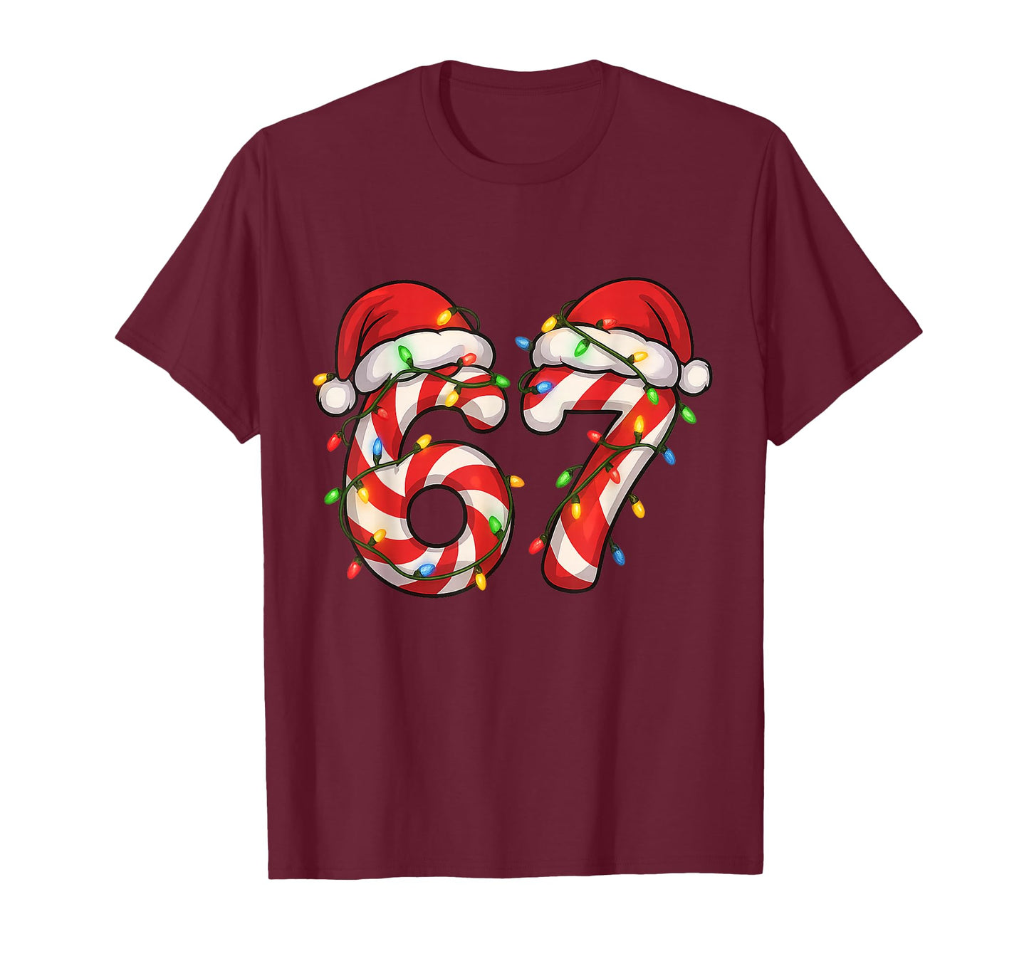 Christmas Candy Cane Santa Xmas 67 Candy Youth Women Men T-Shirt
