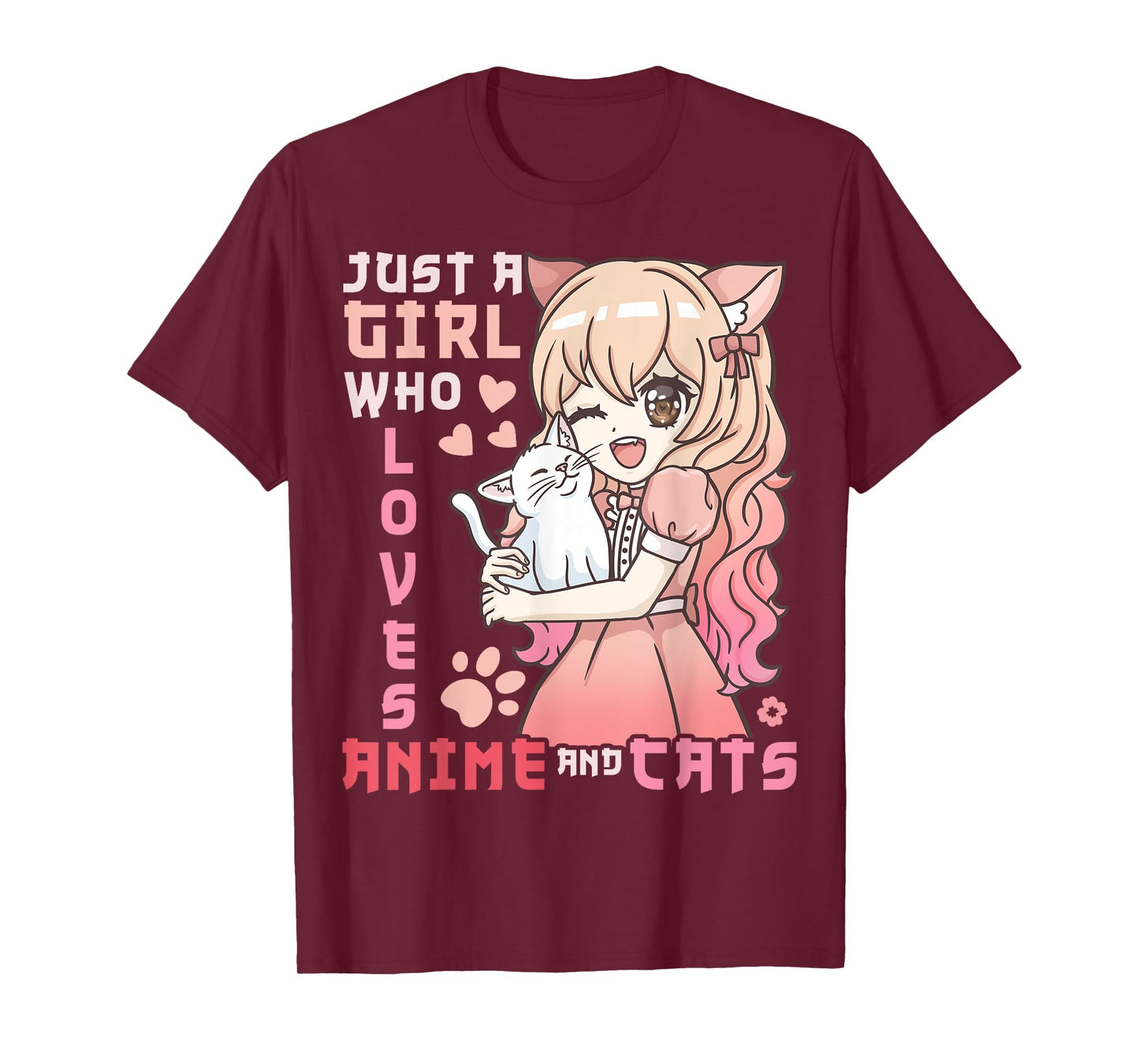 Anime Cats Cat Just a Girl Who Loves Anime and Cats T-Shirt