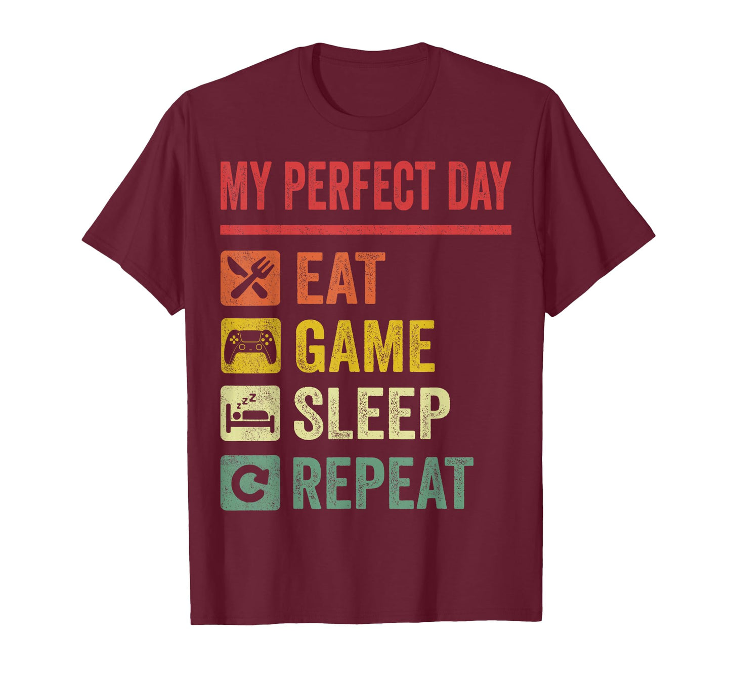 My Perfect Day Video Games T-Shirt Funny Cool Gamer Tee Gift T-Shirt