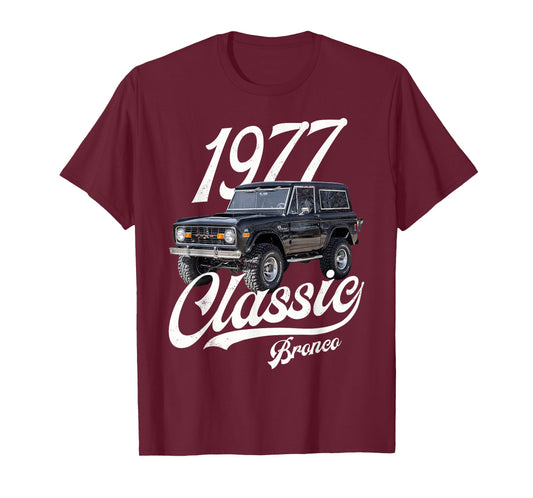 Classic bronco 1977 Black T-Shirt, Small