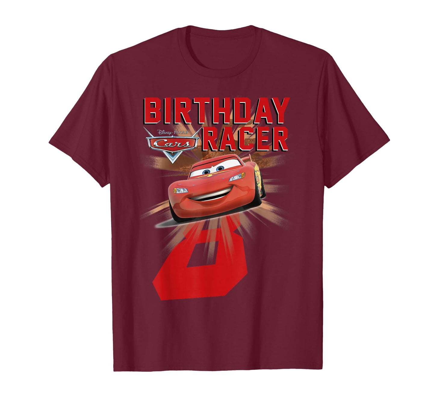 Disney Pixar Cars 8th Birthday Racer McQueen Graphic T-Shirt T-Shirt