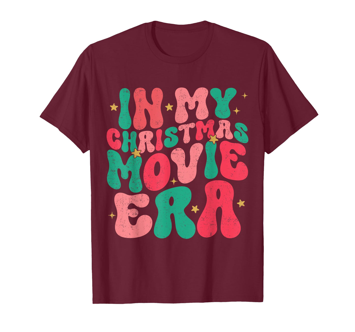 In My Christmas Movie Era Groovy Christmas Movie Watching T-Shirt