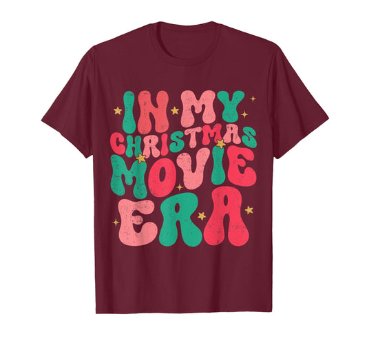 In My Christmas Movie Era Groovy Christmas Movie Watching T-Shirt