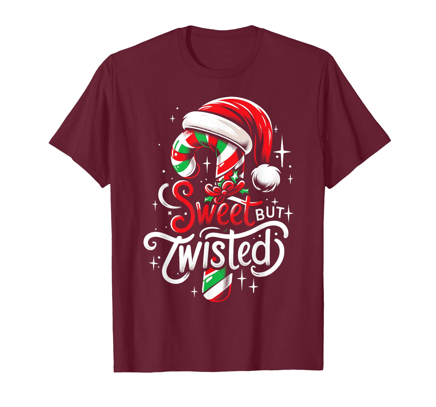 Sweet But Twisted Candy Cane Christmas Humor Men Women T-Shirt