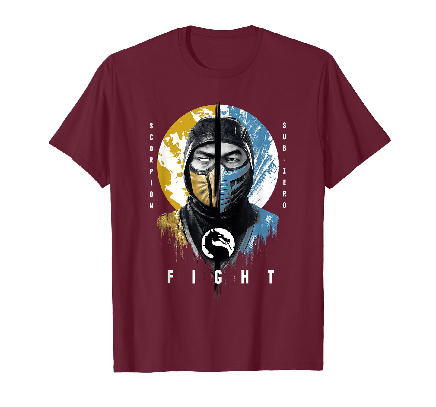 Mortal Kombat Klassic Scorpion Vs Sub-Zero Fight Portrait T-Shirt