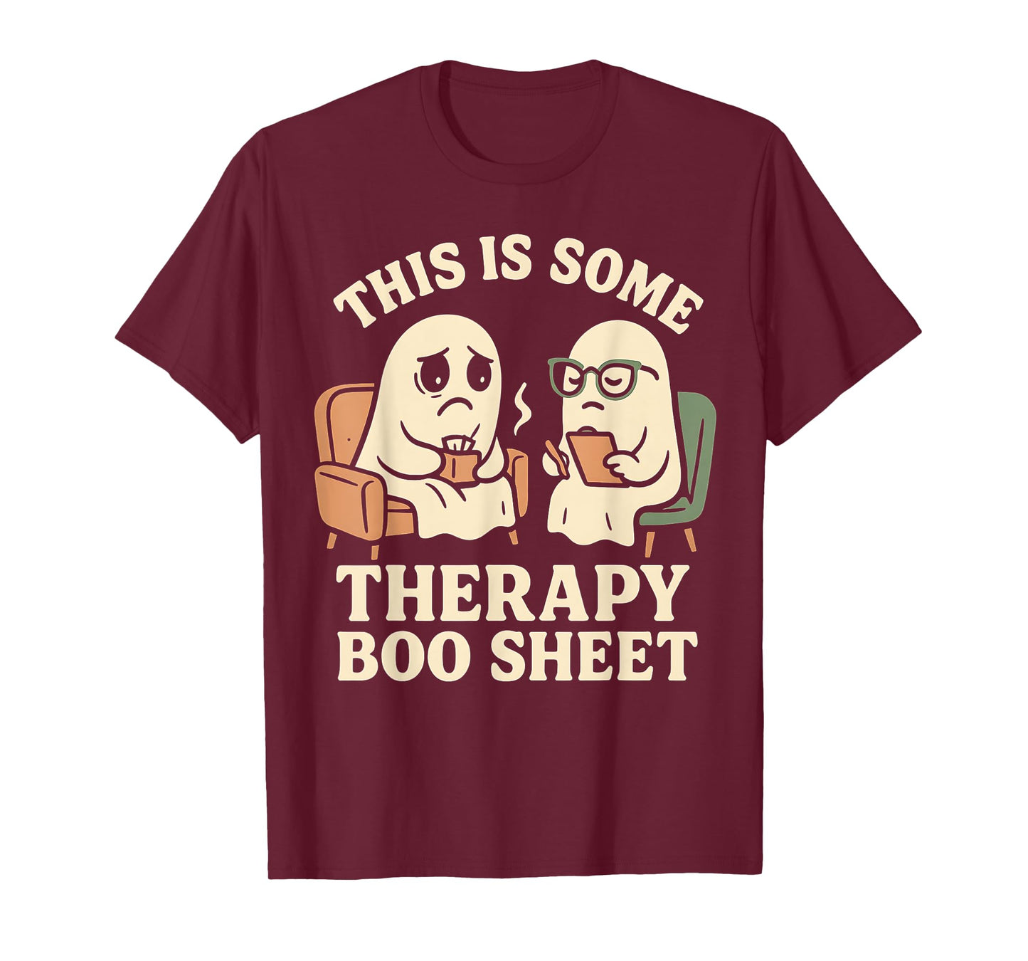 This is Some Therapy Boo Sheet Funny Ghost Halloween Anxiety T-Shirt