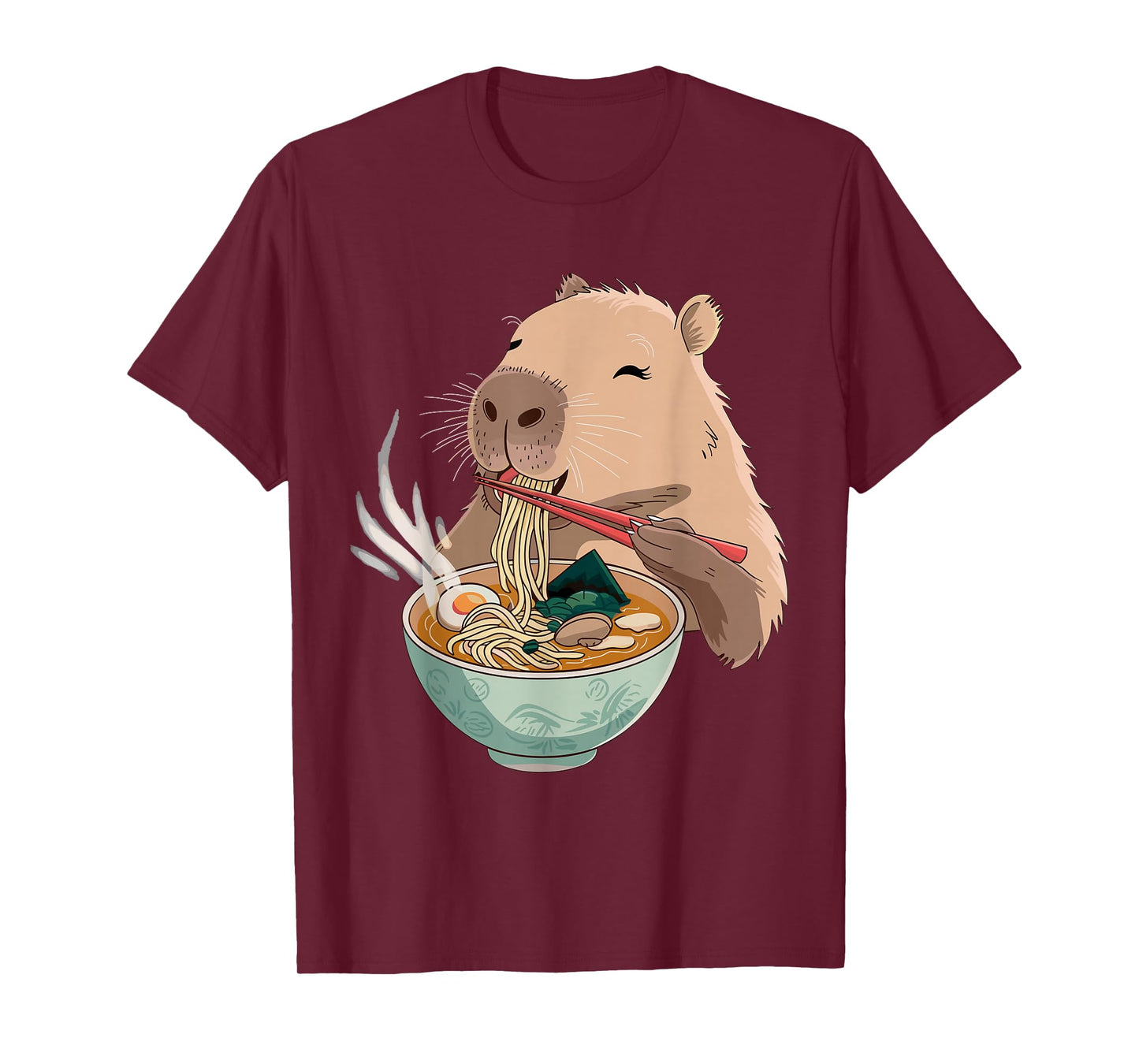 Kawaii Capybara Eating Japanese Ramen Men Women Girls Kids T-Shirt